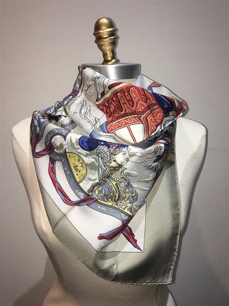 cavaliers des nuages hermes|Authentic Hermes Cavaliers Des Nuages Silk Scarf In Gray .